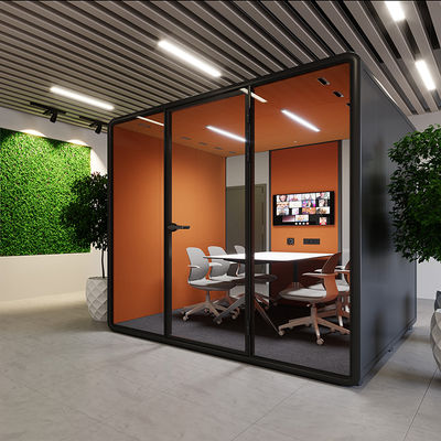 Modular Office Meeting Pod with STC30dB Soundproofing and 100-240V Power Supply for Private Meetings