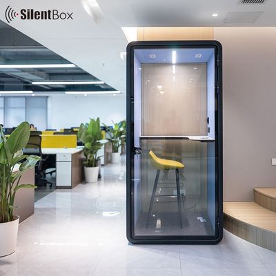 Adjustable Modular Silent Booth with 30+--5db Noise Reduction Coefficient for Private Meetings and Office Pods