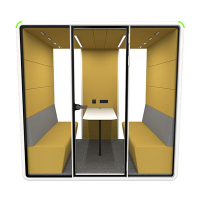 Silent Booth 6 People Private Conference Soft Design Pods Office Soundproof Conference Meeting Pods Removable Furniture