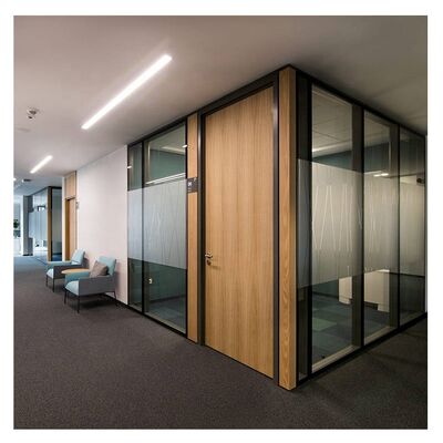 OEM Office 10mm Tempered Gass Wall Wooden Panel Partition Glass Partition for Conference Cubicles