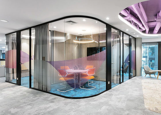 Sala acústica de doble cristal pared divisoria 12+12mm super insonorizado 46db con certificado