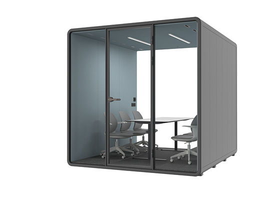 Sala de reuniones Serene para oficina Privacy Pod, colorida, para 6-8 personas, pods cuadrados, personalización con mecanismo magnético de cierre suave
